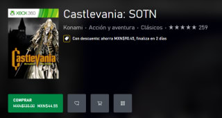 Castlevania: SOTN por $45 | Oferta Xbox Store