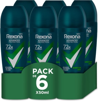 6 desodorantes Rexona Advanced Protection Roll-On Hombre Quantum 72h 50 ml por 9.02€