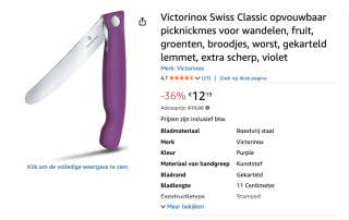 Victorinox Swiss Classic tomatenmes voor €12,19 bij Amazon