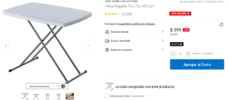 Mesa Plegable 75x74x49.5cm por $360 | Sodimac