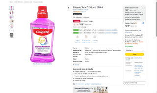 Enjuague Bucal Colgate Total 12 Gums 500ml por $50 | Amazon