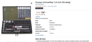 Proxxon Industrial 23070 Dopsleutel-bitinzetset Metrisch voor €28,86 bij Amazon