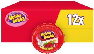 Hubba Bubba chicle de fresa en cinta, Pack 12u. x 180cm por 11.84€