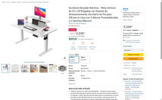Escritorio Elevable Eléctrico Blanco por $2,339 | Amazon