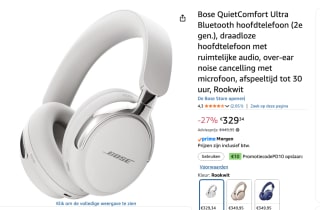 Bose QuietComfort Ultra Headphones (2nd Gen) Wit voor €329,34 bij Amazon