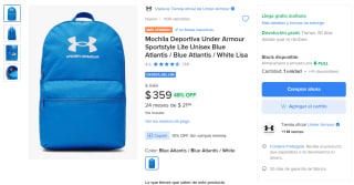Mochila Under Armour Sportstyle por $323 | Mercado Libre