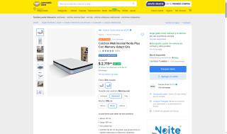 Colchón Matrimonial Noite Plus 20 cm por $2,206 | Mercado Libre (OXXO)