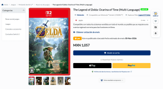 The Legend of Zelda: Ocarina of Time por $1,057 en Play Asia