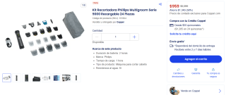 Recortadora Philips Multigroom 9000 24 en 1 por $959 | Coppel