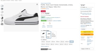 Tenis PUMA Court Classic Vulcanizado por $575 | Oferta Amazon
