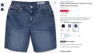 Vero Moda denim lange short voor €7,70 bij Amazon
