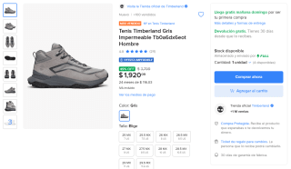 Tenis Timberland Gris Impermeable por $1,920 | Oferta Mercado Libre