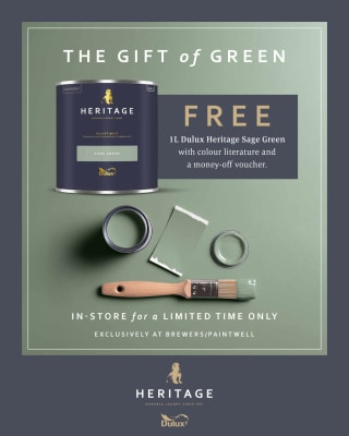 Free Dulux Heritage Sage Green Paint 1L + Goodie Bag at Brewers Stores