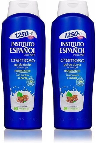 2 botes Instituto Español Gel de Baño Cremoso con Manteca de Karité 1250 Ml por 3.63€