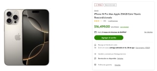iPhone 16 Pro Max 256GB Reacondicionado por $16,499 en Bodega Aurrera