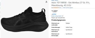 ASICS GEL-Nimbus 27 Heren sneakers maat 43.5 voor €120 bij Amazon
