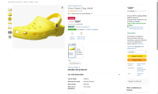 Zuecos Crocs Classic por $390 | Oferta Amazon