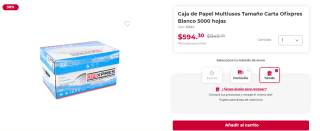 Caja de Papel Multiusos Tamaño Carta Ofixpres Blanco 5000 hojas $594 | Office Depot
