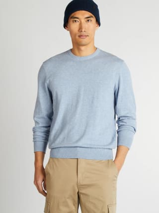 Pull uni à col rond - Bleu à 4,80€