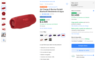 Bocina JBL Charge 6 por $2,090 | Oferta Mercado Libre