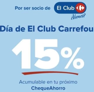 Día del Club Carrefour 15% acumulable día 18 Febrero