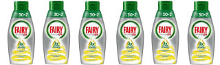 6 Botes de Fairy Platinum Gel Lavavajillas Limón 28 Lavados Limpieza Profunda a 17.9€