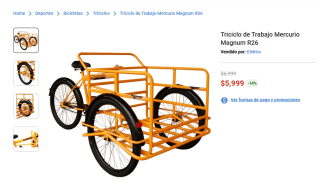 Triciclo de Trabajo Mercurio Magnum R26 por $5,999 en Elektra