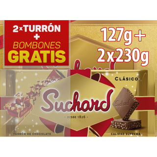 2 Packs Suchard Combo Navideño, 2 Turrones Chocolate + Gratis Bombones por 14,98€
