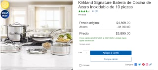 Batería de Cocina 10 piezas Kirkland por $3,899 | Oferta Costco