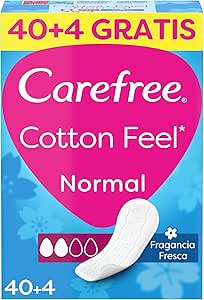 Carefree Cotton Feel Normal Fragancia Fresca Protegeslips (40 + 4 unidades) por 1,58€