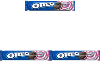 3 paquetes Oreo Remix Galletas Rellenas Crema Sabor Frambuesa y Vainilla por 2.68€
