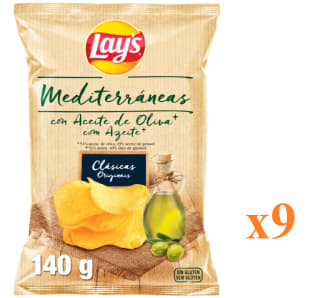 9 x Lay's Mediterráneas patatas fritas 140g por 9.58€