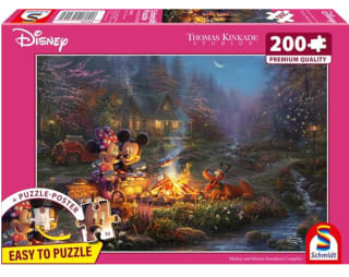 Puzzle de 200 Piezas Schmidt Spiele 56558 Thomas Kinkade, Disney, Mickey y Minnie,