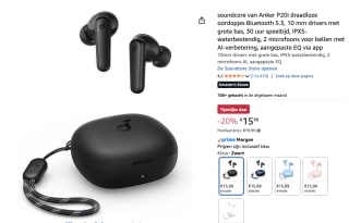 Soundcore P20i draadloze oordopjes voor €15,99 bij Amazon