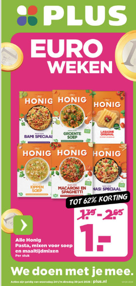 Euroweken met heel veel producten voor €1 bij Plus