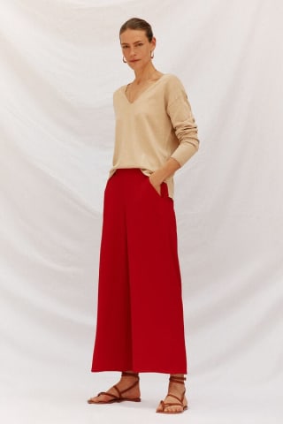 Pantalón mujer fluido ancho para Mujer por 14.99€