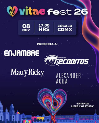 Gratis: Enjambre en el Zócalo (CDMX) — Vitae Fest, 8 nov 2026