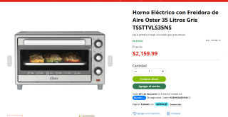 Horno Eléctrico con Freidora Oster 35L por $1,943 | Waldo's
