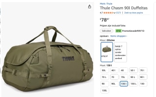 Thule Chasm 90L Duffel Tas voor €68,99 dmv code bij Amazon