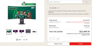 Monitor LG UltraGear OLED de 45" 5K2K por $21,374 | SPEI