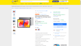 Tablet Huawei 11 128GB por $3,349 | Oferta Mercado Libre