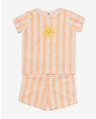 Pyjama Bébé Rayures Pêche à 5€