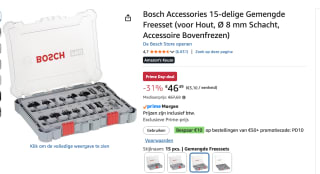Freesset, 8 mm schacht, 15-delig Bosch Accessories voor €46,49 bij Amazon