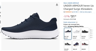Hardloopschoen Under Armour UA Charged Surge 4 voor €31,38 bij Amazon