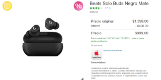 Audífonos Beats Solo Buds Negro Mate por $999 | Oferta Costco