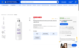 Shampoo Dove Derma Care 675ml por $75 | Oferta Walmart