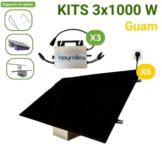 Kit solaire Plug & Play 3x1000W (6×500W, 3 micro-onduleurs HOYMILES) pour 927€