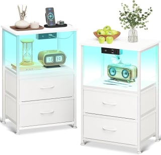 Coleshome Mesitas de Noche con Enchufe USB y LED por 59,99€
