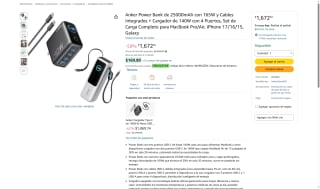 Power Bank Anker 25K 165W + Cargador 140W 4 Puertos por $1,528 | Amazon