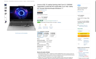 Lenovo LOQ 15 i5-13450HX 16GB 512GB RTX 5050 por $14,920 | Amazon (Banorte)